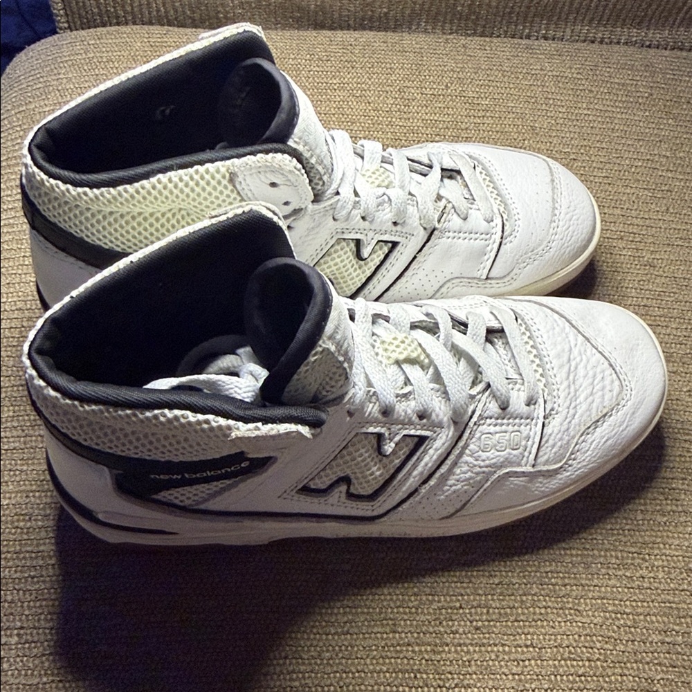 New Balance X Aime Leon Dore 650 White and Black High-Top Sneakers